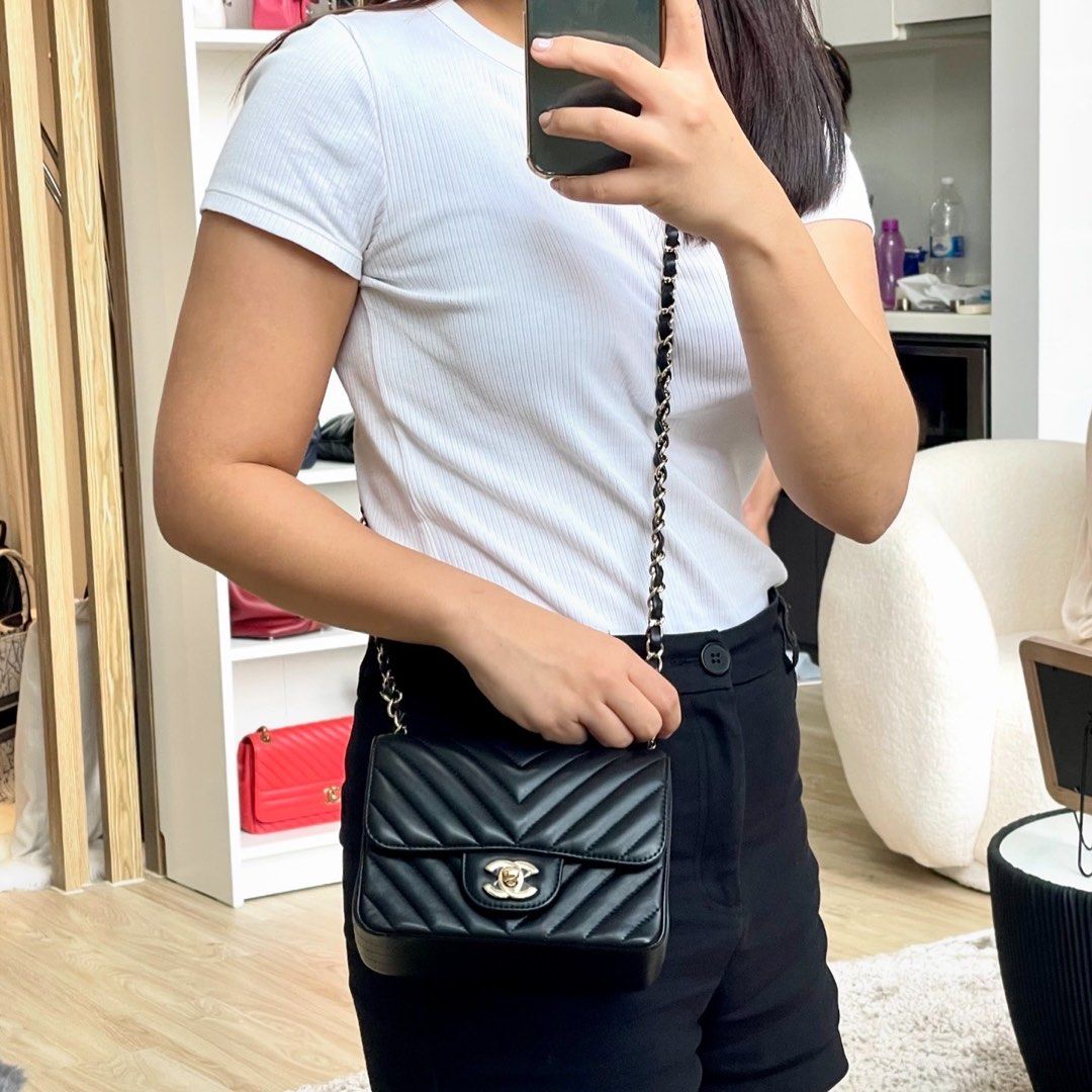 Chanel lambskin chevron store