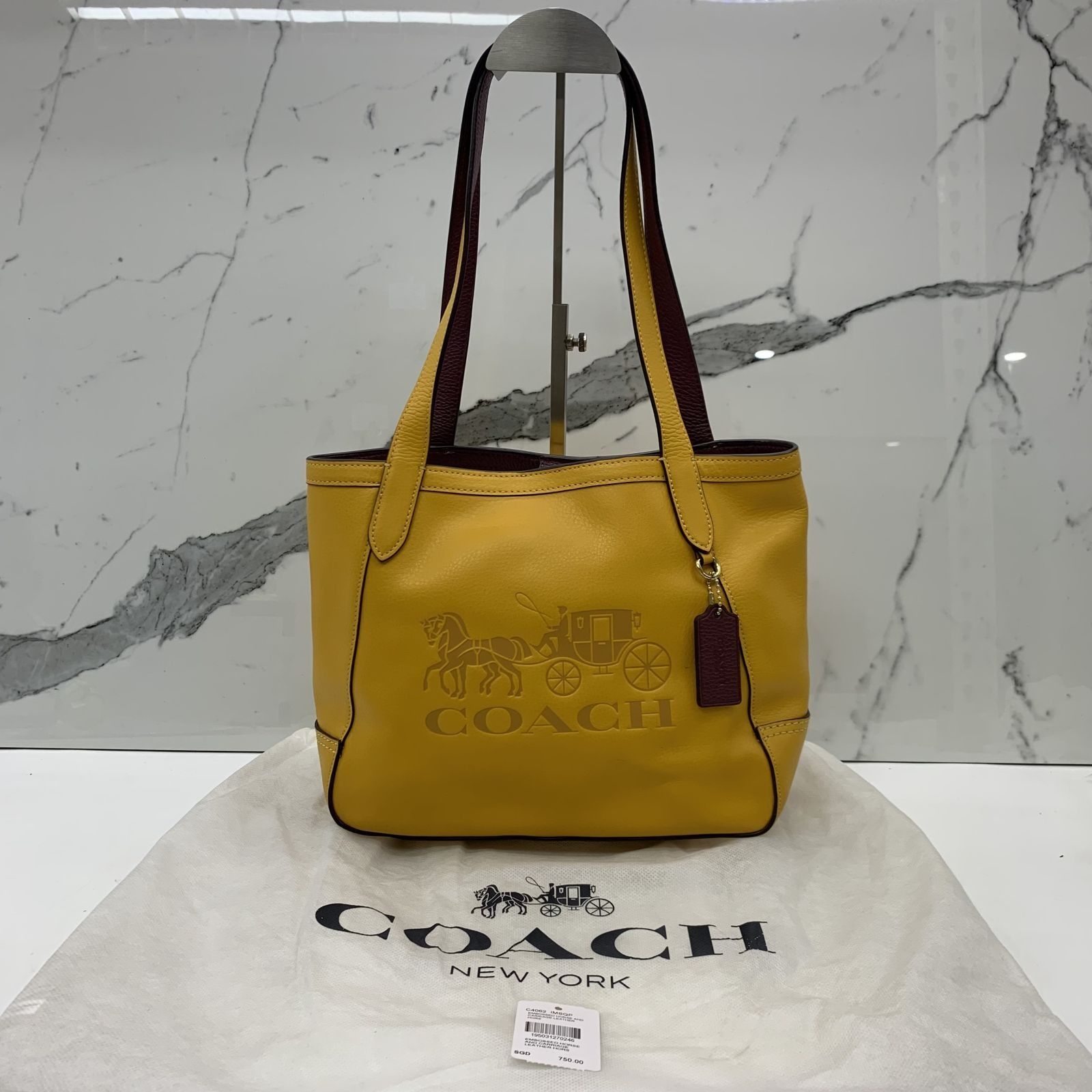 Coach yellow tote bag clearance