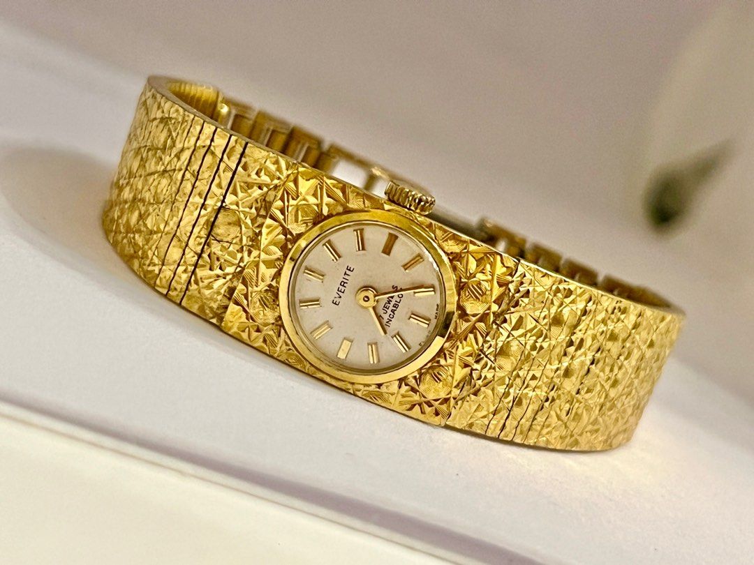 EVERITE Incabloc Gold gp Vintage ladies Swiss made manual winding up to 7.3 wrist watch