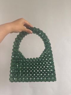 Green beaded bag