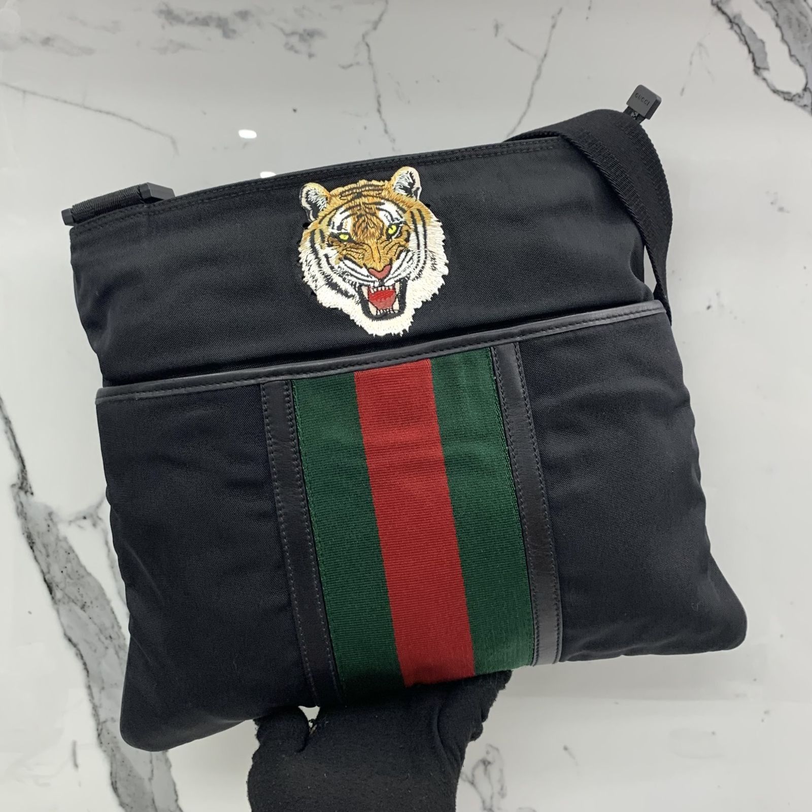 GUCCI 181067 SHERRY MESSENGER BLACK CROSSBODY BAG 247021385 GI