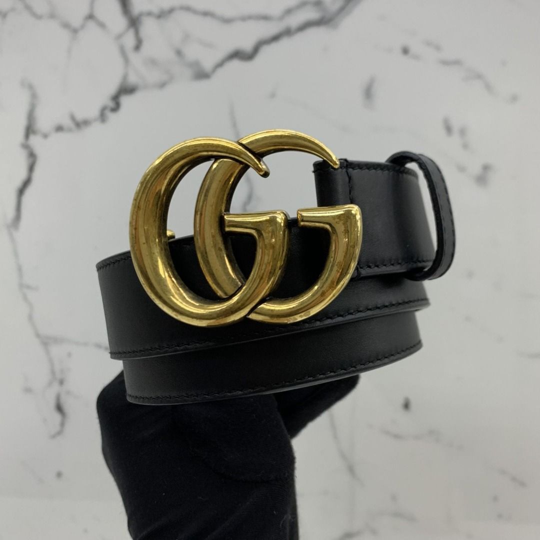 GUCCI 414516 BLACK GG MARMONT BELT 247022363 GI Luxury Accessories on Carousell