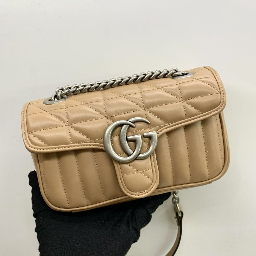 DISCOUNTED GUCCI 446744 BROWN MARMONT MINI CHAIN SHOULDER BAG 247023183 AL Luxury Bags Wallets on Carousell
