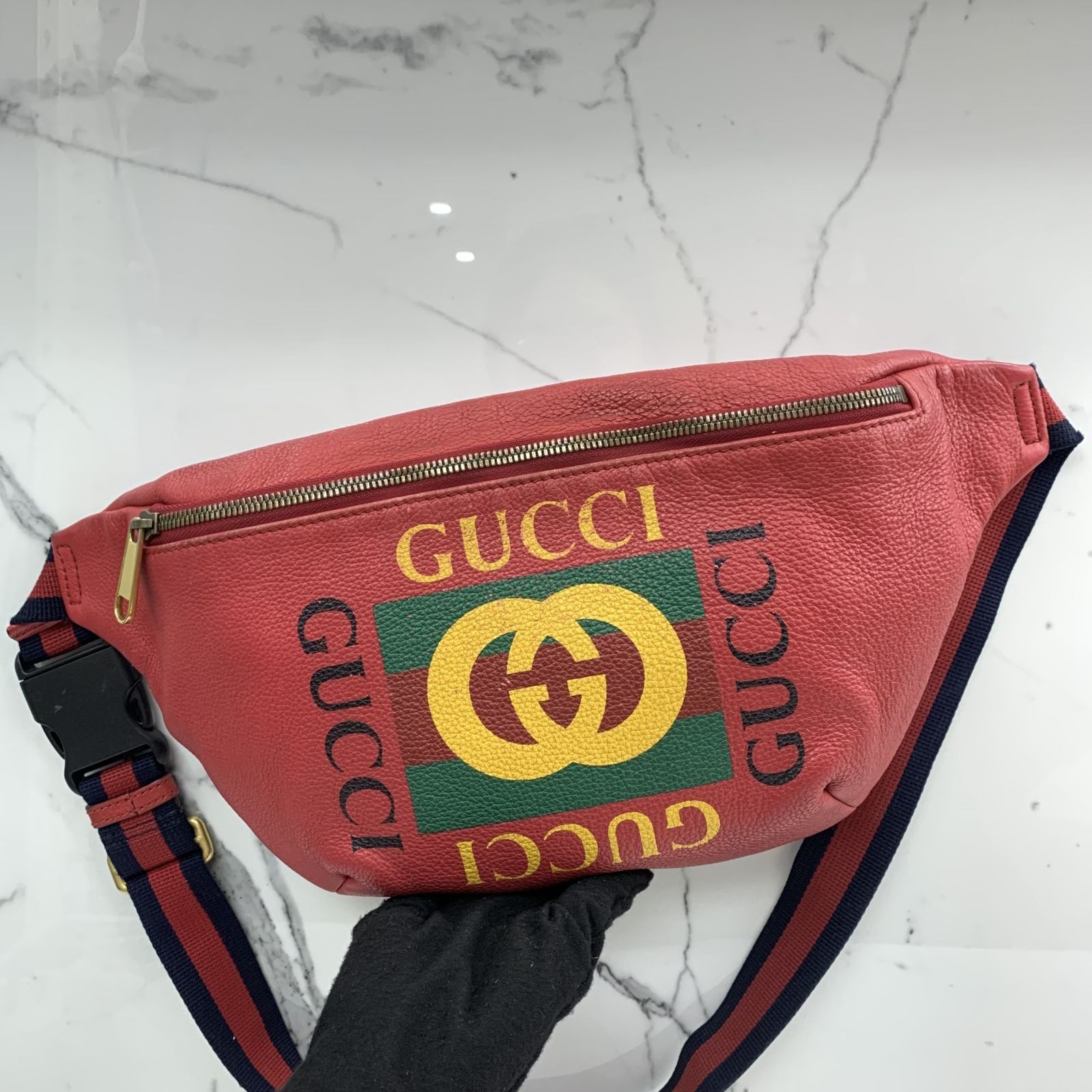DISCOUNTED* GUCCI 530412 RED LOGO BELT BAG 247021234 GI, Luxury