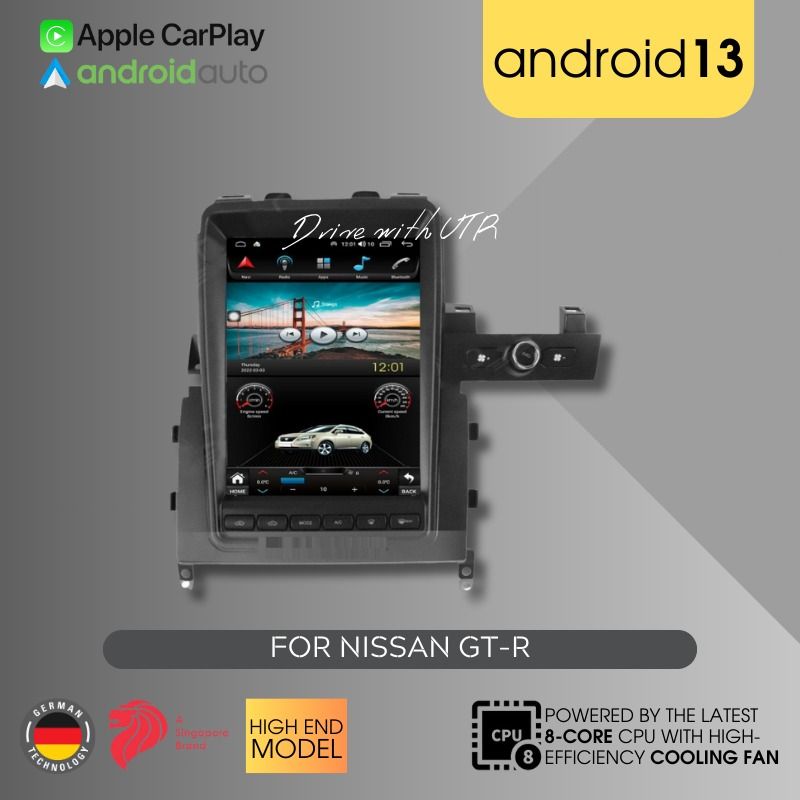 HIGH-END LATEST ANDROID 13 ANDROID PLAYER FOR NISSAN GT-R 10.1 INCH 8 ...