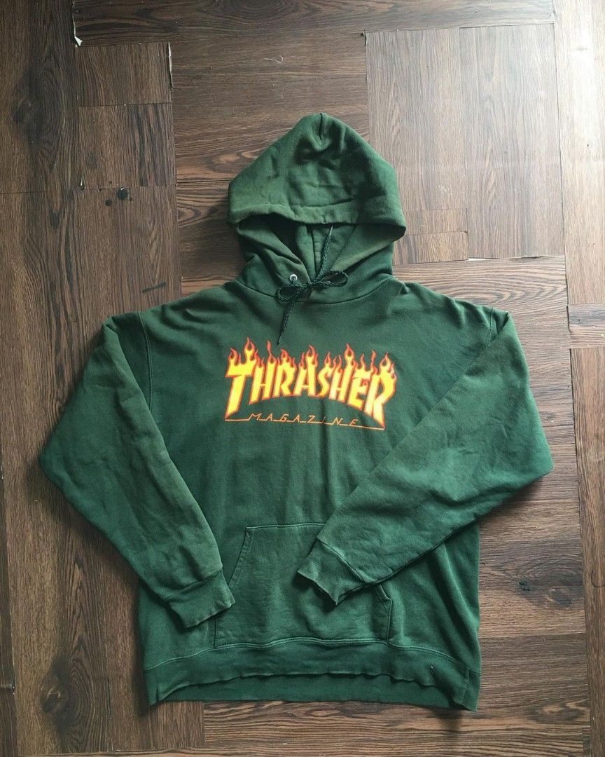Green thrasher hoodie flame clearance