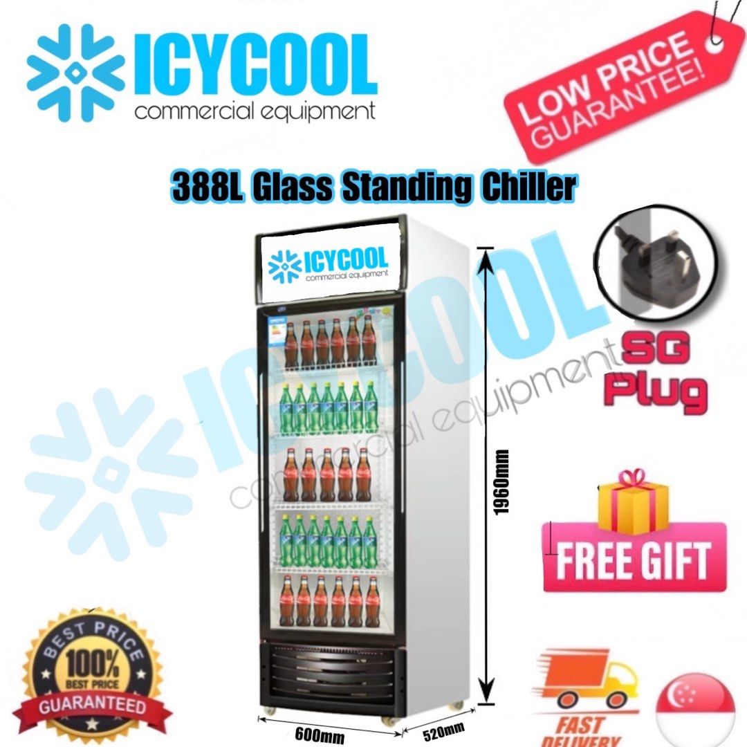 ✓INSTOCK - ICYCOOL Display Chiller Display fridge Glass Chiller Standing  Chiller 388L Drink Chiller Display Chiller Glass Chiller Freezer Ice Cream  Soft Drink Ice Maker Waffle Maker Queue System Buzzer Oven Microwave,