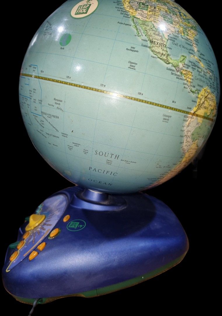 LeapFrog Globe (Category: Kids Toys) located in Paombong. Submitted by sweetdeals0181656 (Listing ID 1305253197, Image 2). Description: Item is untested both for AC and DC. Battery slot when opened has salt like residues when batteries where removed. Can be used as display or for educational purposes..