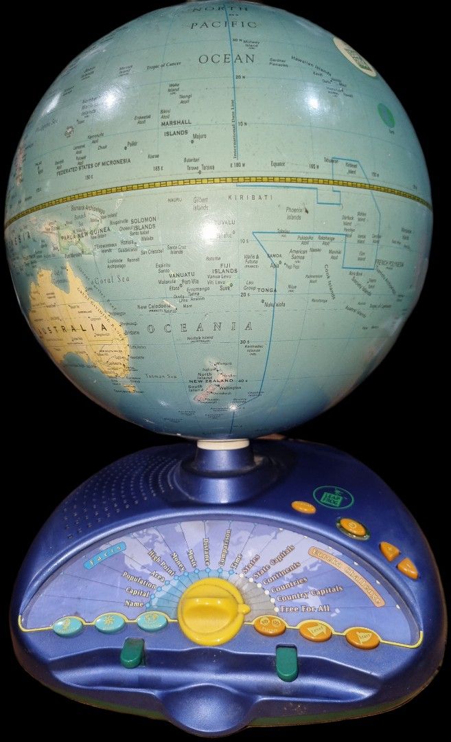 LeapFrog Globe (Category: Kids Toys) located in Paombong. Submitted by sweetdeals0181656 (Listing ID 1305253197, Image 1). Description: Item is untested both for AC and DC. Battery slot when opened has salt like residues when batteries where removed. Can be used as display or for educational purposes..
