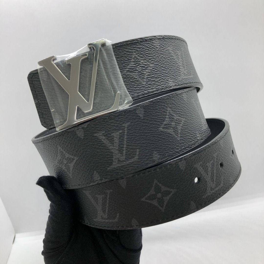 LOUIS VUITTON M9043 MONOGRAM BLACK PVC ECLIPSE LV INITIALES REVERSIBLE BELT 247020765 GI