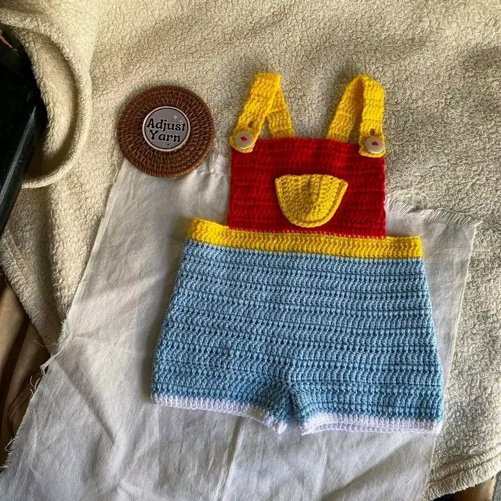 Luffy Crochet Costume for Babies (Category: Babies & Kids Fashion) located in Cainta. Submitted by cattrader (Listing ID 1305304278, Image 3). Description: Luffy Crochet Costume for Babies 4 to 6 months old. Isang beses lang ginamit pang-picture..