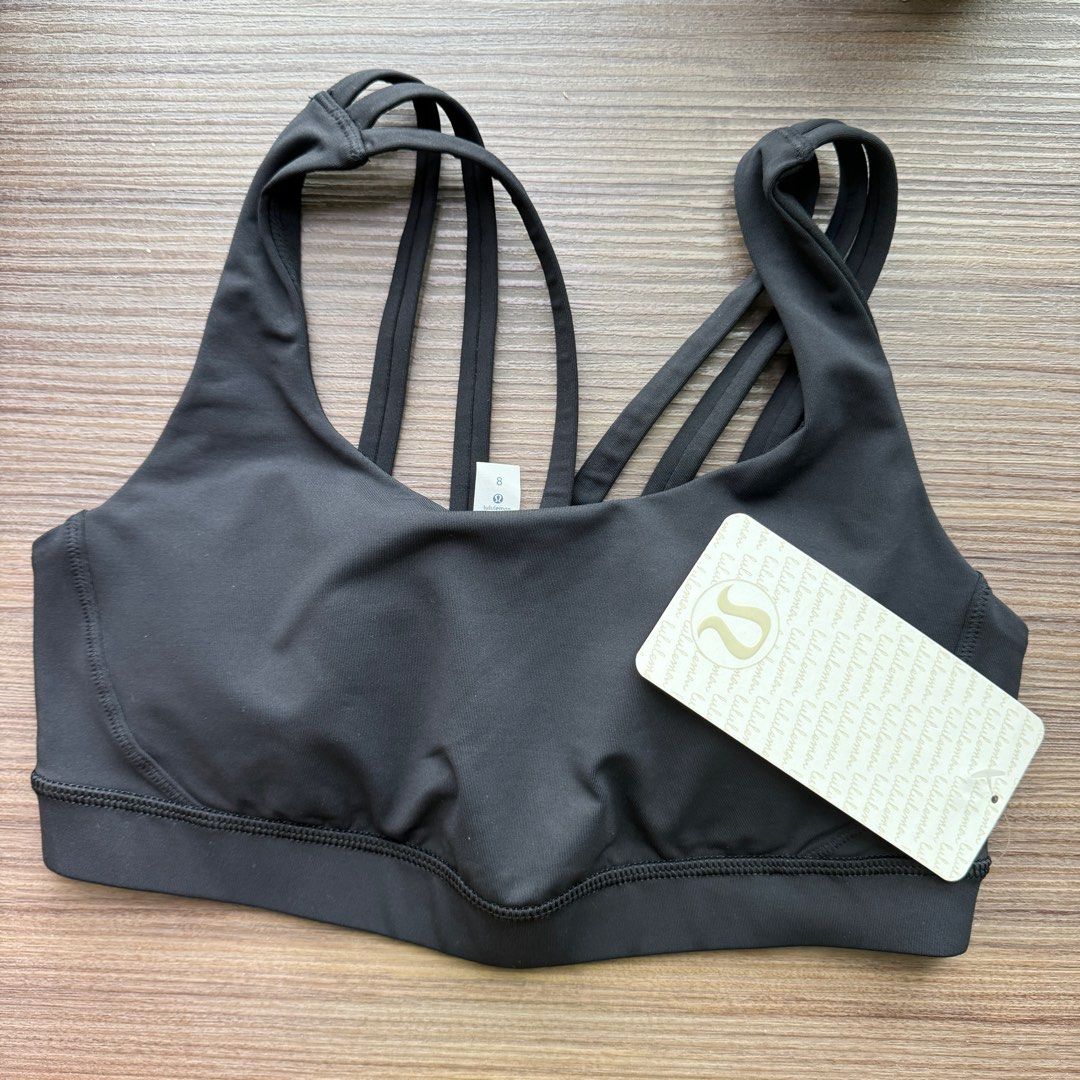 Lululemon Energy Bra Exhale Size US8 black Women s Fashion Activewear on Carousell