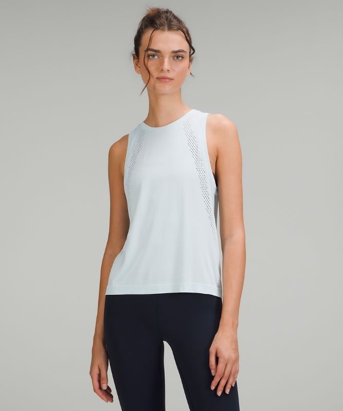 Lululemon Train to Be Tank Top in Powder Blue (Category: Activewear) located in Singapore. Submitted by lulu_director (Listing ID 1305219422, Image 1). Description: ❤️ Original Lululemon item, no defects! I own this first hand. Tag removed. ❤️ Selling as it's hardly worn. ❤️ Colour: Powder Blue ❤️ Size: US 6 💌 Free tracked mail, no meetups. 😊 Designed for: Training Product Features: Silverescent™ technology, powered by X-STATIC®, inhibits the g