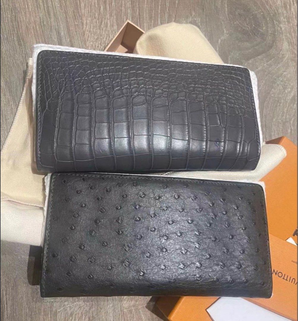 LV 鱷魚皮長夾, 名牌精品, 精品包與皮夾在旋轉拍賣