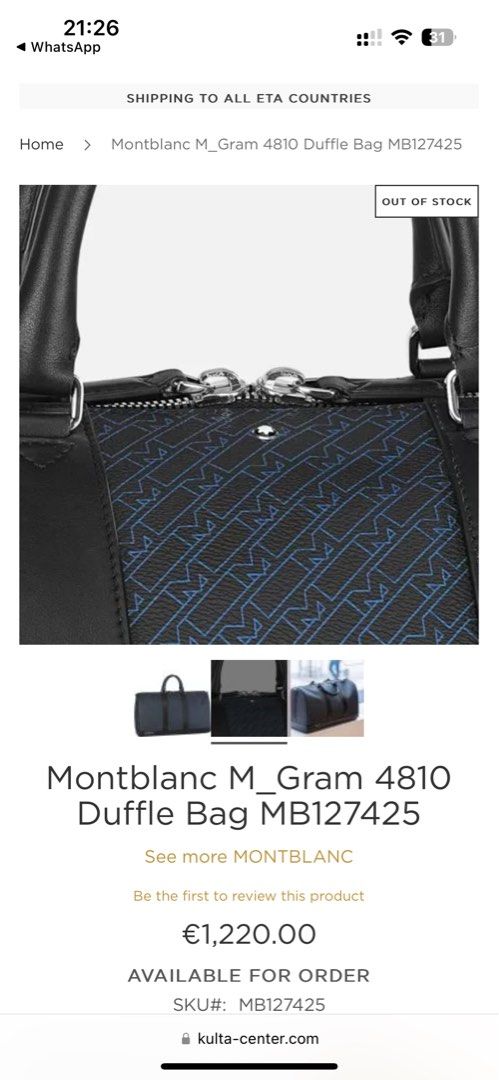 Montblanc duffle discount