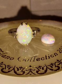 Opal ring in silver setting