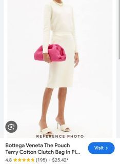 PAUBOSSALE Pink Clutch Bag BOTTEGA VENETA Terry Cotton Clutch Bag Bottega Clutch Bag Pink Bag