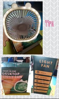 Rechargeable desktop fan w/light