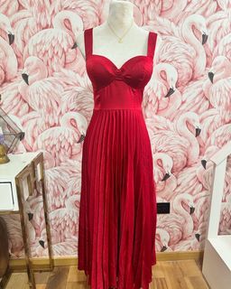 Red bustier corset dress
