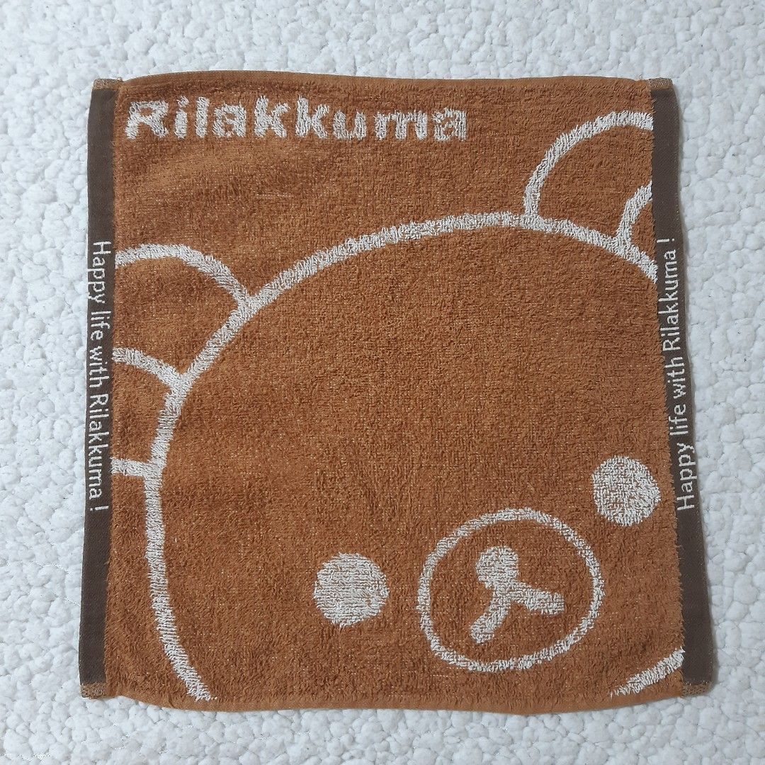 Rilakkuma Face Towels (Category: Bath) located in Tuguegarao City. Submitted by thriftedtreasures101.1 (Listing ID 1305153632, Image 2). Description: Bundle sale. Fixed price. Rilakkuma face towels. Authentic, slightly used, in good condition. May show usual signs of age, usage and storage. Size: Brown 12" x 12" Yellow/Blue/Pink 8" x 8" MOP: GCash Courier: J&T Location: Cagayan Valley #vintagefacetowel #brandedfacetowel #gymaccessories #activewea