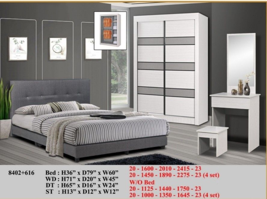 set bilik tidur queen Furniture Home Living Outdoor Furniture on Carousell