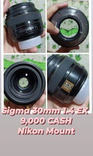 Sigma 30mm 1.4 EX DC For Nikon Body....