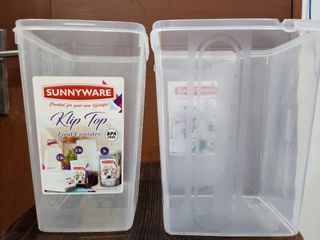 Sunny Klip Top Container Food Powder Canister with cover 3L, 2.5L, 1.6L