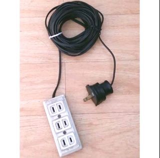 Super Long Cord Preloved Strong Socket with Electric Wire Cable Cord Extension (250 Volts)