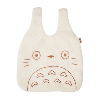 Totoro Embroidery Plush Shoulder Tote Cute Bear Plush Tote Tote Large Faux Wool Shopping Bag