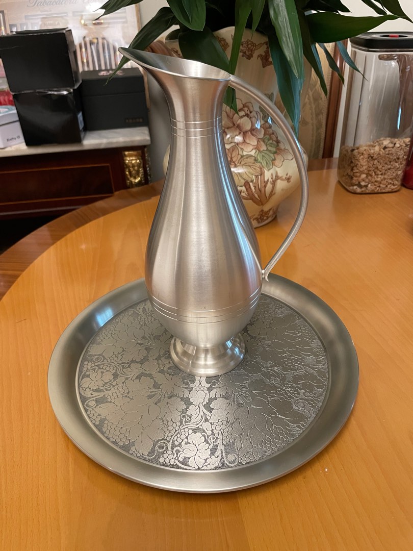 TUMASEK PEWTER97% 茶筒 Set of Four Metal Cups Made by Tumasek