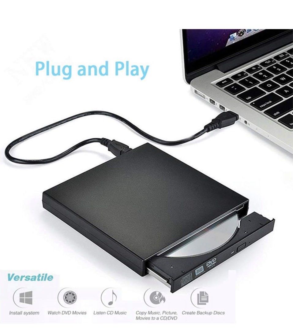 USB Slim Portable External Drive for CD DVD Combo reader / USB DVD CD ...