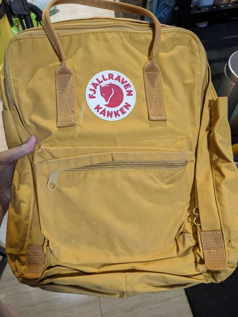Used Kanken backpack regular size mustard yellow Women s Fashion Bags Wallets Backpacks on Carousell