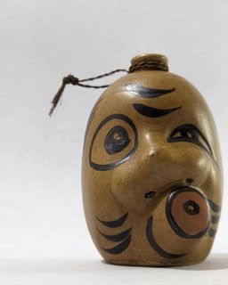 Vintage Hyottoko Sake Jar/Vase