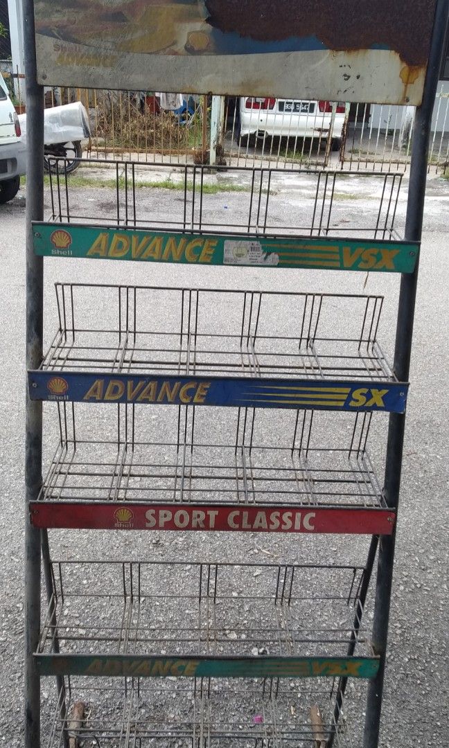 Shell Oil Display Rack Vintage Shell lubricant display rack, Furniture & Home Living, Home ...