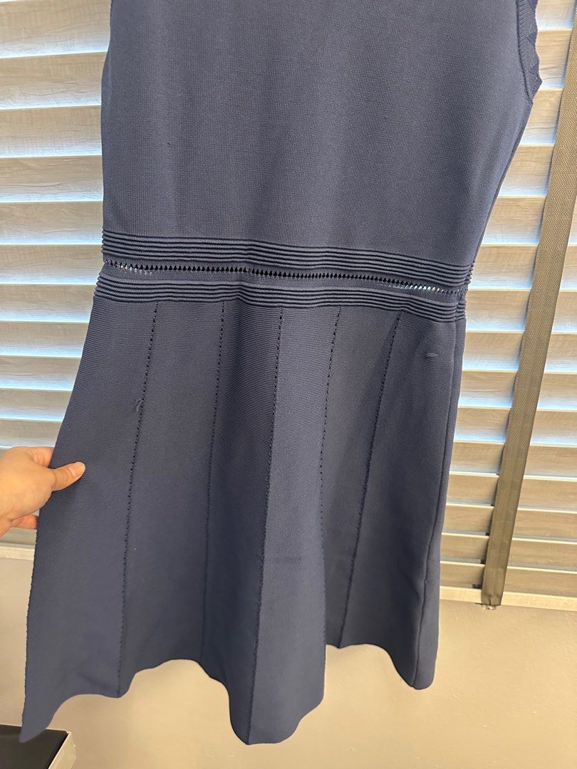 angeleye lace bodycon wrap midi dress reviews Bodycon Wrap Long Sleeve Midi Dress in Navy main image 0