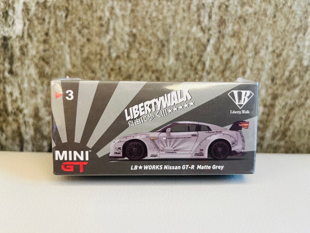 全新 絕版 包膠未拆 1/64 MiniGT Mini GT #3 LB Works Nissan GTR Matte Grey, 興趣及遊戲 ...