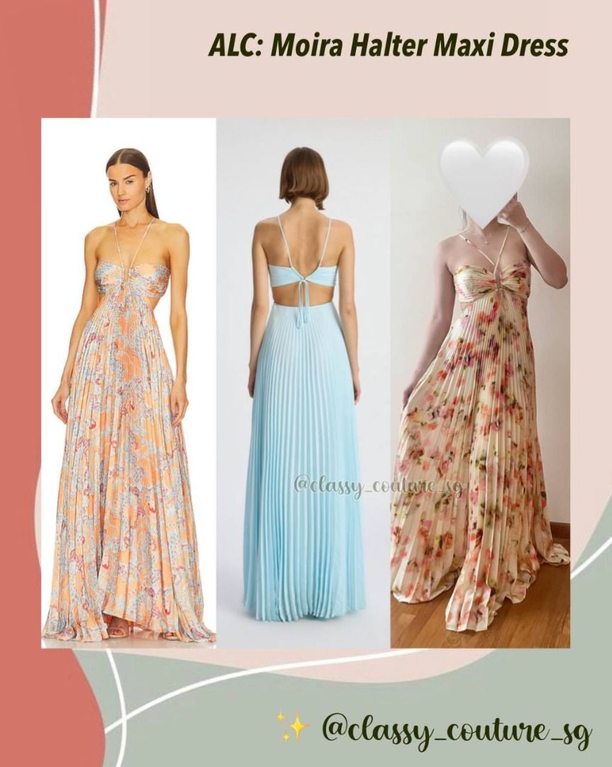 knee length dresses for ladies Moira Satin Pleated Maxi Dress main image 0