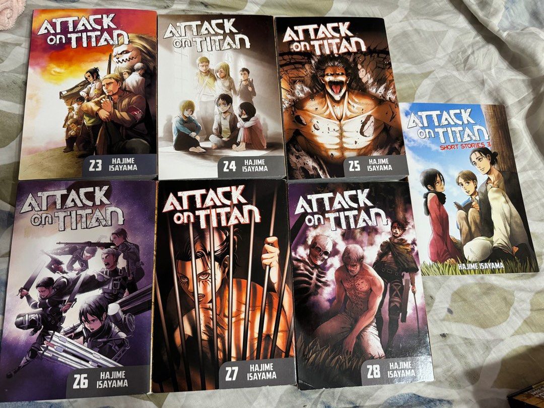 Attack on Titan manga & short stories (Category: Comics & Manga) located in Puerto Princesa. Submitted by erainepo (Listing ID 1305475355, Image 2). Description: Prices are final. Please tell me what volume you want to buy. MOP: Gcash or COD thru Shop ee Checkout Shop name: Erainepo Chat me for more info.