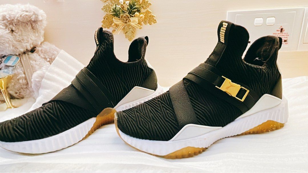 Authentic Puma Defy mid versity Black metallic Gold Women s Fashion Footwear Sneakers on Carousell