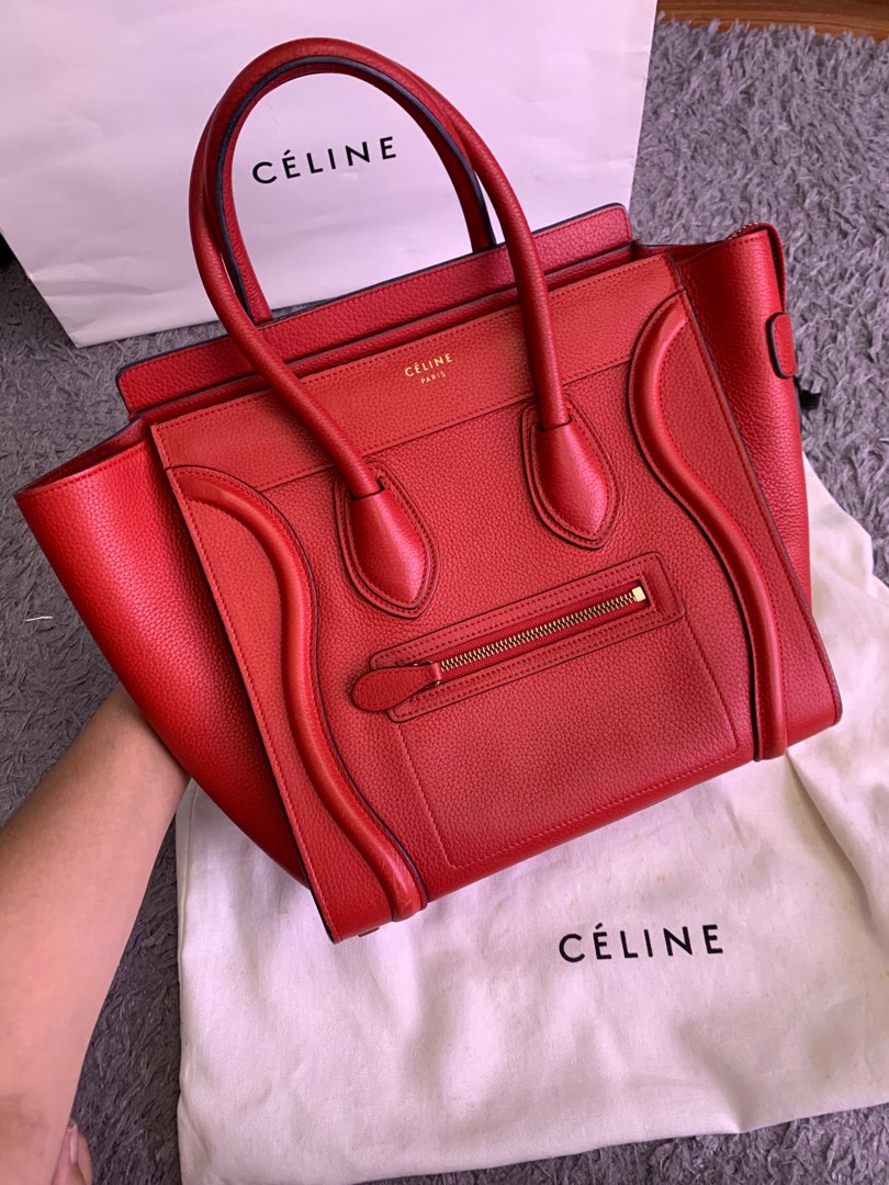 Celine micro luggage red hotsell
