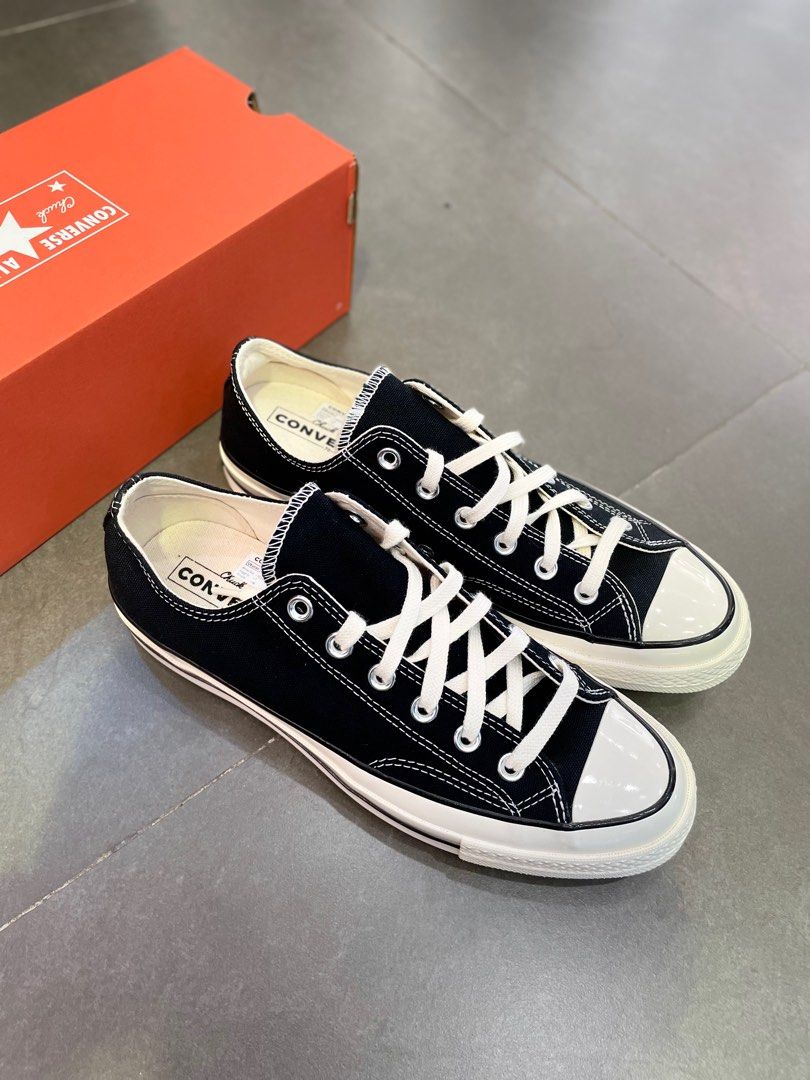 Converse 70s low black egret original 100 Fesyen Pria Sepatu Sneakers di Carousell