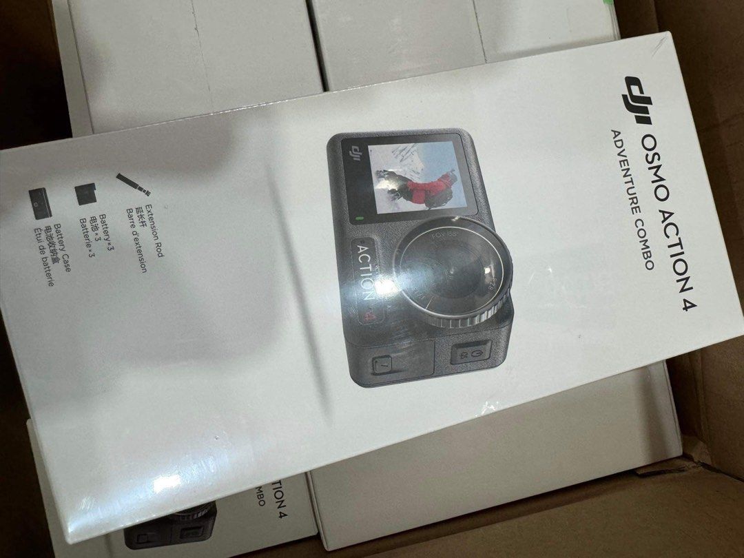 Dji Osmo 4 (Category: Cameras) located in Quezon City. Submitted by madamsgadgetsshop (Listing ID 1305429433, Image 3). Description: Osmo action 4 adventure combo -25,900 Osmo action 4 standard- 20,900 Dji mini 4 pro fly more combo plus -61,900.