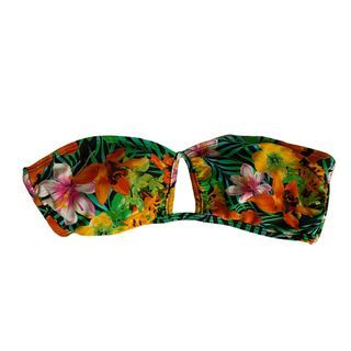 Forever 21 Bandeau Cut out Tropical Floral Bikini Bra Top