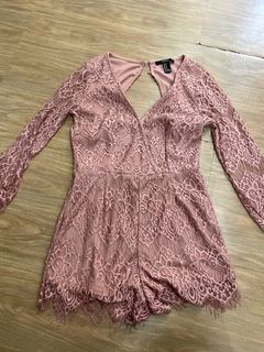 Forever 21 Pink Lacey Romper