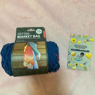 [FREE SHIPPING] Blue Cotton Market Bag [Old Navy] Mesh Net Trendy Stylish Foldable Travel Eco-friendly Cotton Purse
