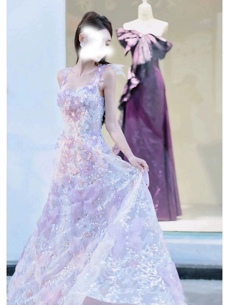 Gorgeous floral light purple evening dress Women s Fashion Dresses Sets Evening dresses gowns on Carousell