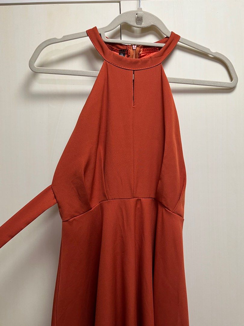 Halter Dress Rust Color (Category: Evening dresses & gowns) located in Davao. Submitted by firsttimemother (Listing ID 1305360642, Image 2). Description: Halter Dress Rust Color No Brand Fits Small to Semi Medium Frames Used once only Very nice when worn Orange App checkout.