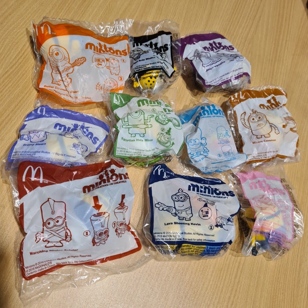 Happy Meal Minions (Category: Character Goods) located in Manila. Submitted by bacmanoriginals (Listing ID 1305456676, Image 1). Description: Set of 10 Happy Meal Minions.