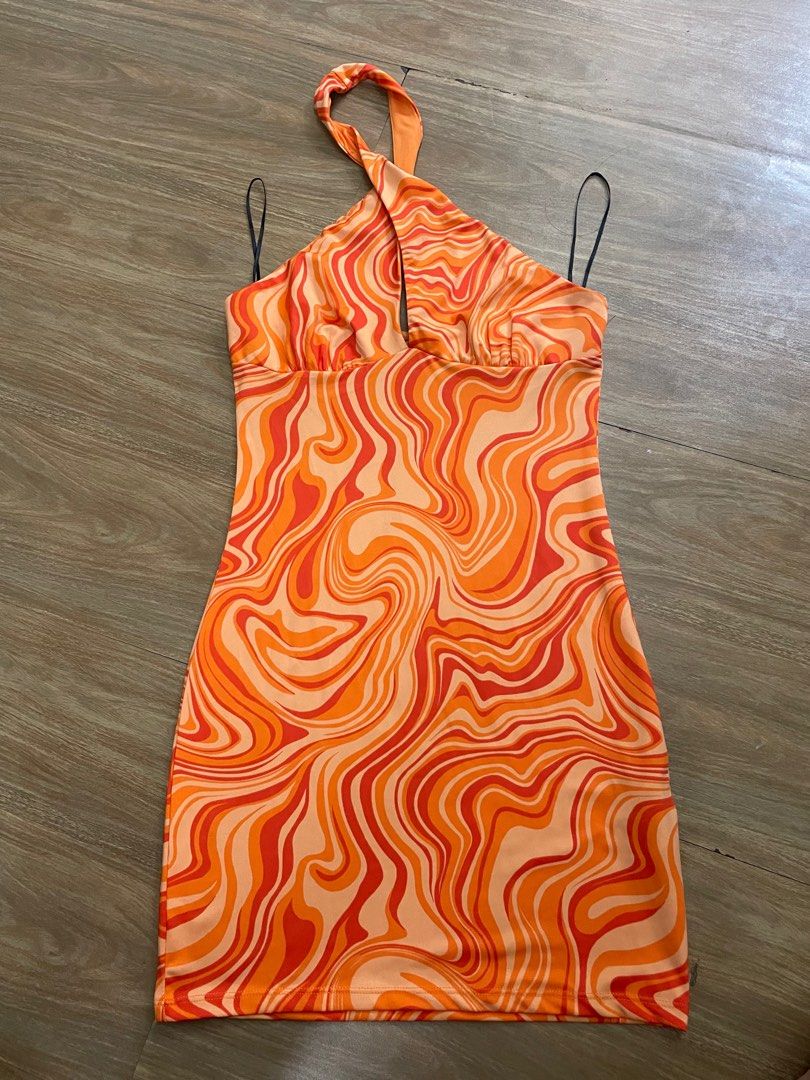 H&M Orange Halter Dress, Women's Fashion, Dresses & Sets, Dresses on  Carousell