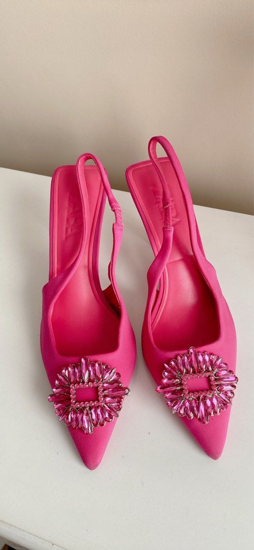 Jelly Shoes zara heels pink